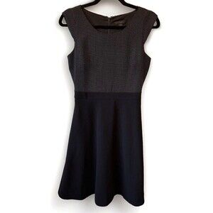 J Crew Dress Size 0 A-line Combo Pin Dotted Black‎ Lined
